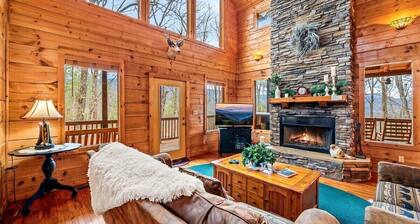 Campbell Station Beautiful!!! Authentic log cabin! hot tub outdoor fireplace