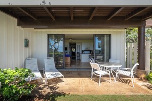 Outdoor dining - Ground-Floor Ocean-View, Private Lanai & Lawn, Resort Pool & Tennis -Unit 8 (Koloa)