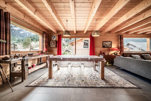 Chalet le télémark,Bernex, jusqu'à 13 personnes, vue sur la dent d'oche