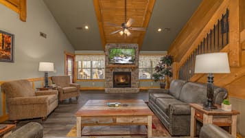 Smart TV, fireplace, video games