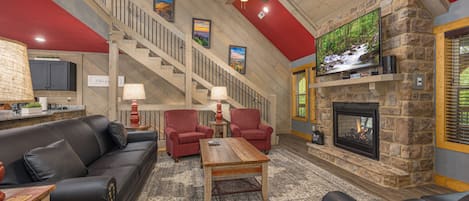 Älytelevisio, takka, videopelejä, DVD-soitin