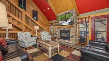 Smart TV, fireplace, video games, foosball