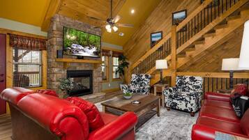 Smart TV, fireplace, video games