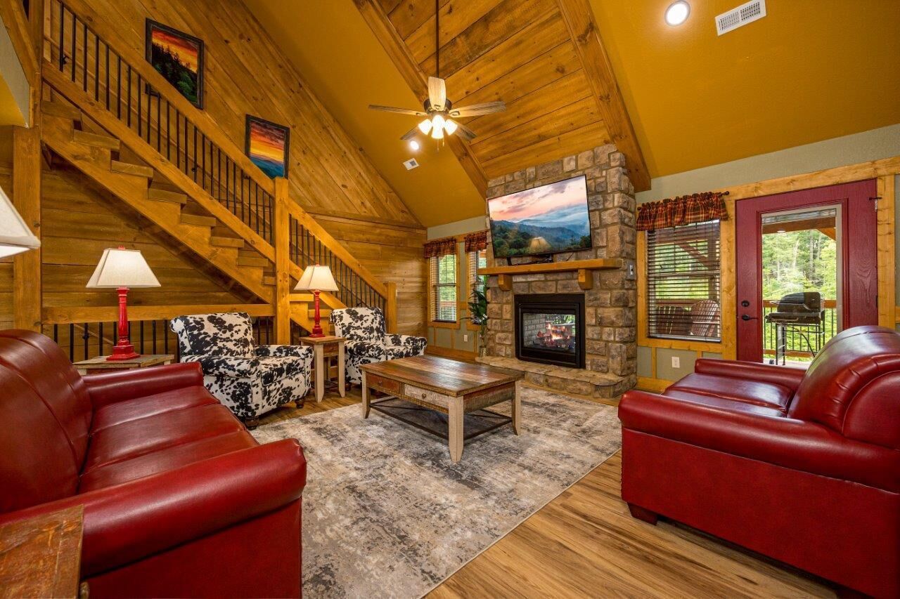 Smart TV, fireplace, video games, DVD player