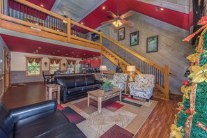 Smart TV, fireplace, DVD player