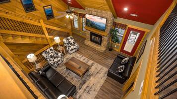 Smart TV, fireplace, DVD player