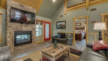 Smart TV, chimenea y reproductor de DVD