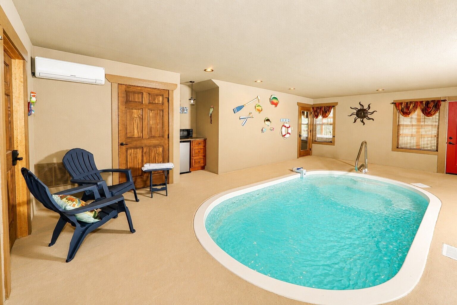 Indoor pool, a heated pool