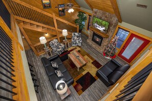 Smart TV, fireplace, DVD player - Poolside Paradise | Luxe 4BR Chalet w/ Indoor Pool, Theater and Game Room (Gatlinburg)
