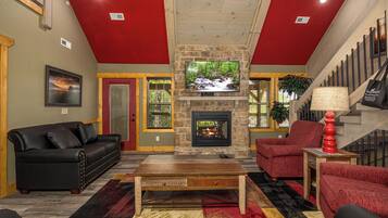 Smart TV, fireplace, DVD player