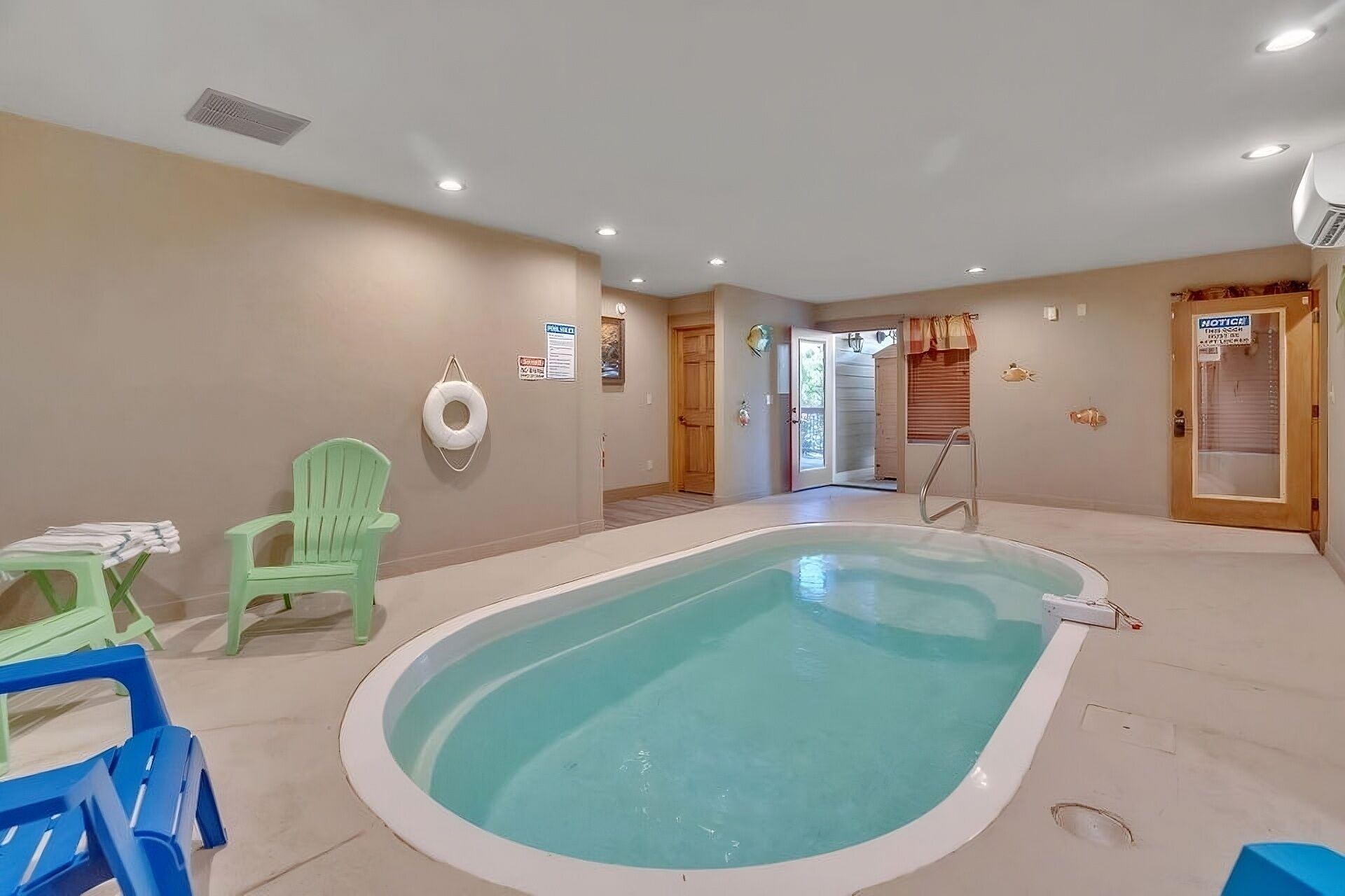 Indoor pool, a heated pool