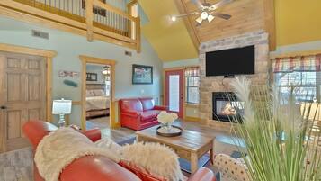 Smart TV, fireplace, DVD player