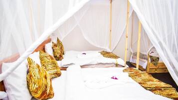 Desk, blackout drapes, soundproofing, iron/ironing board