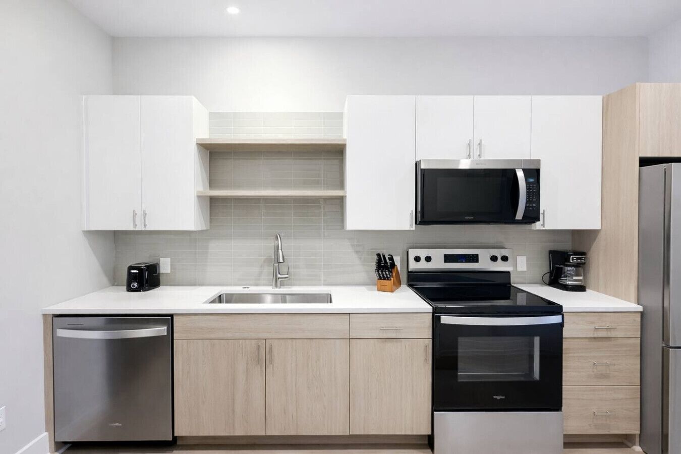 Fridge, oven, stovetop, dishwasher