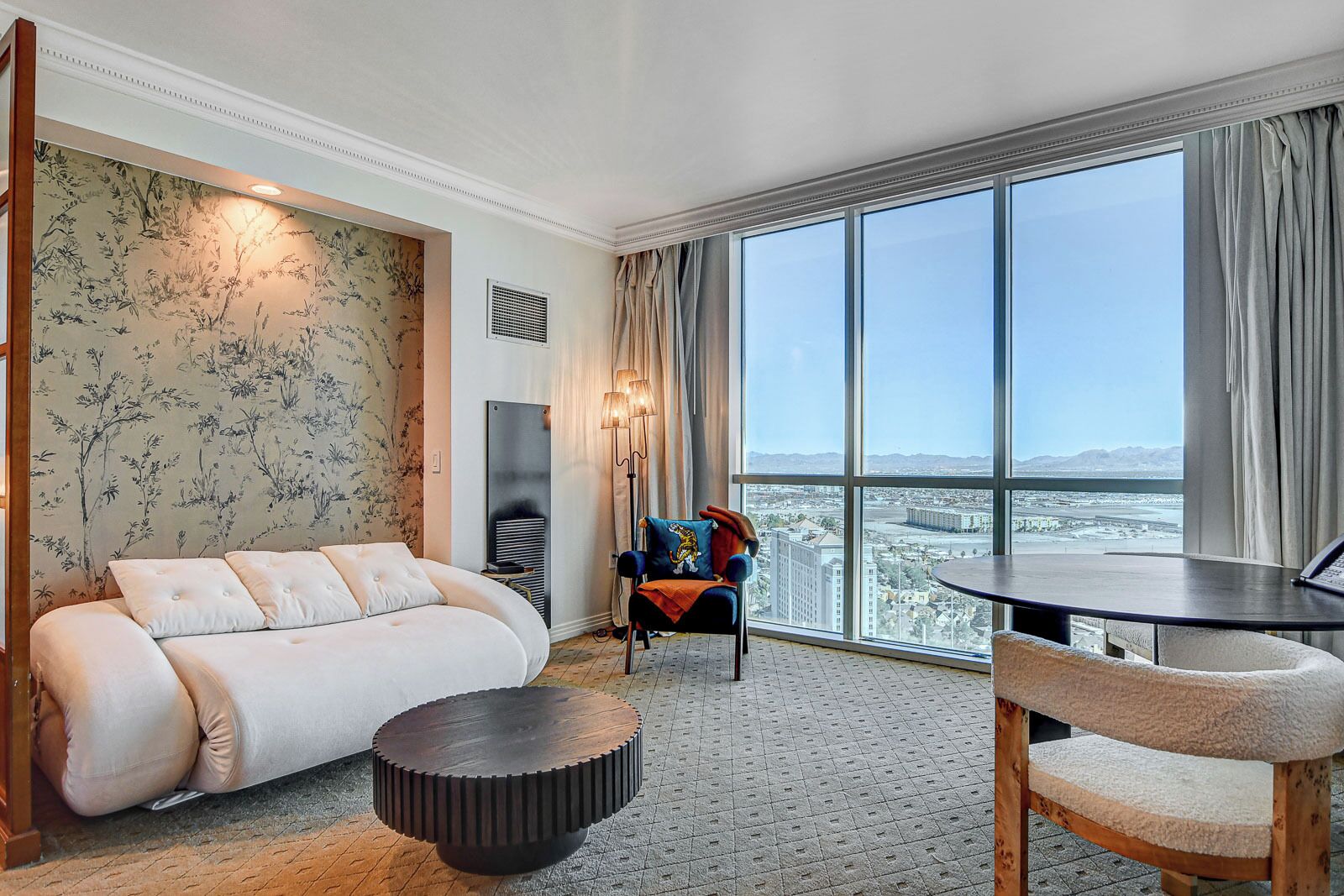 43-inch flat-screen TV with satellite channels