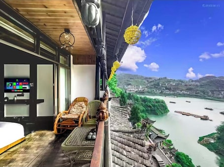 Quarto duplo superluxo | Terraço/pátio. Tu Wang Ju Ke Zhan