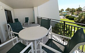 Outdoor dining - Ocean Views From Beautiful, Quiet St. Augustine Condo, Island South 26! (St. Augustine)