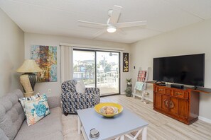 Living area - Ocean Views From Beautiful, Quiet St. Augustine Condo, Island South 26! (St. Augustine)