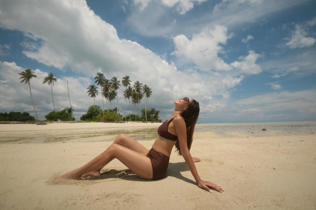 Aan een privéstrand