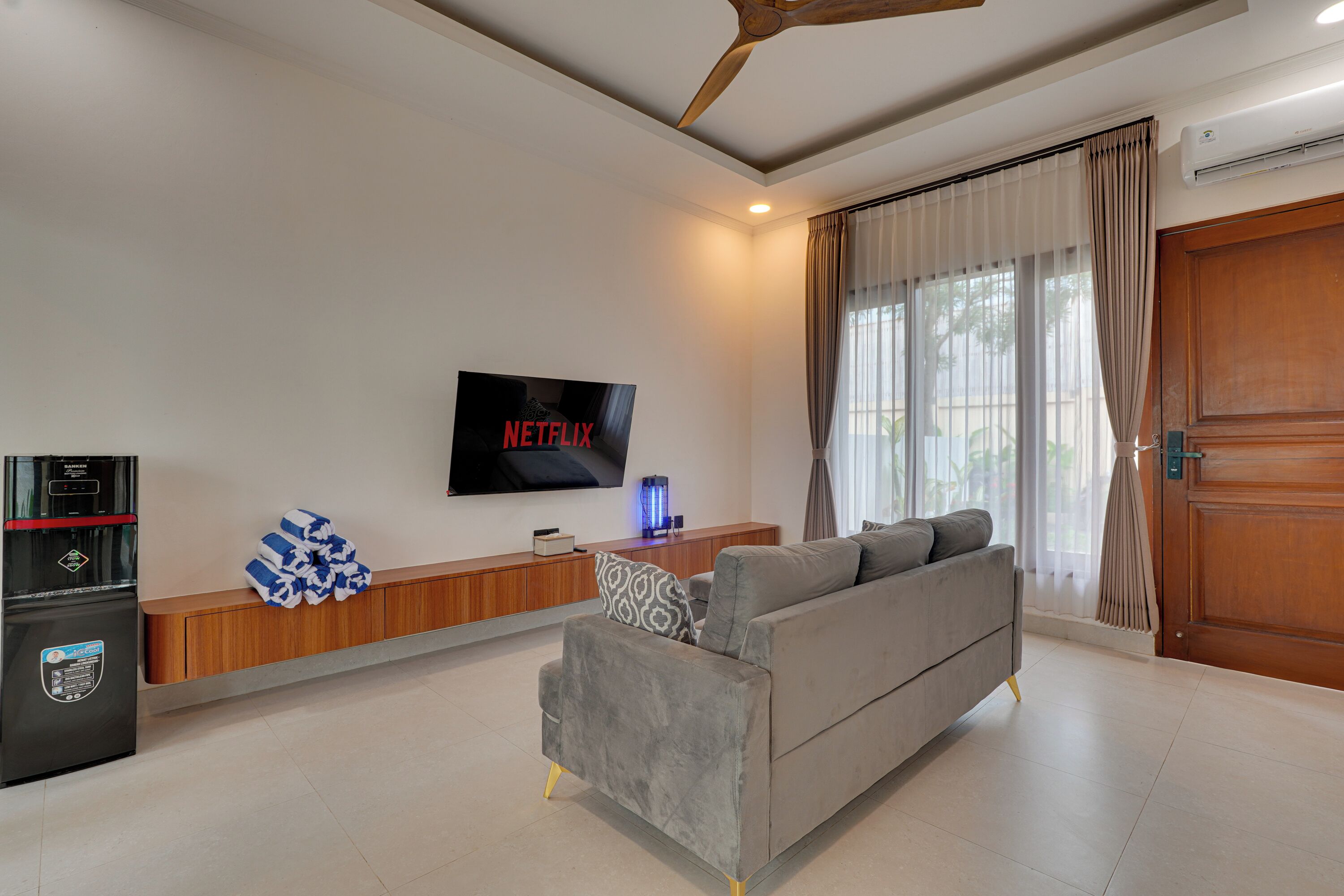 Villa, Balcony, Pool View | Living area | 43-inch Smart TV with digital channels, Netflix, streaming services
