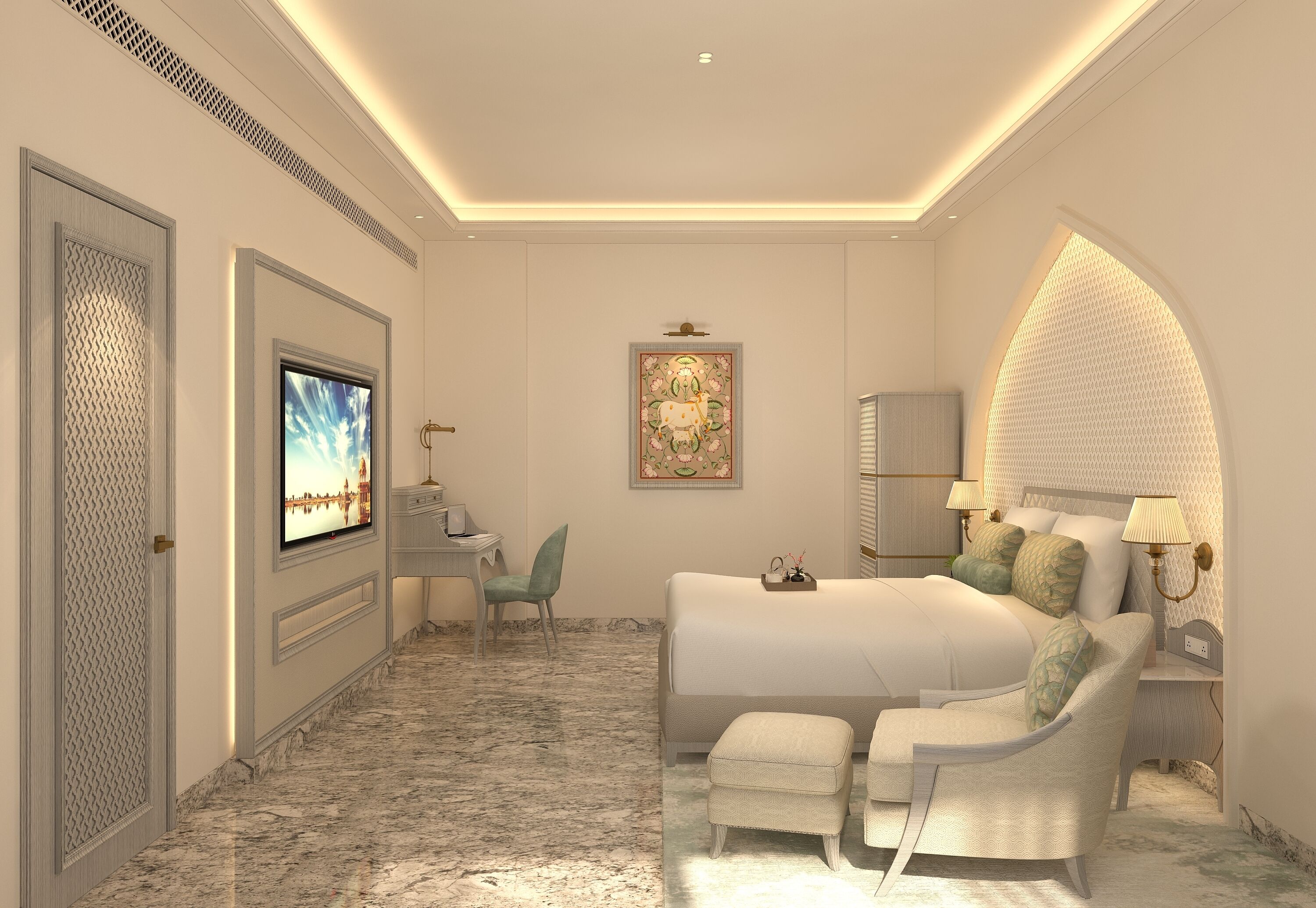 Deluxe-Zweibettzimmer, Stadtblick | Zimmersafe, Schreibtisch, laptopgeeigneter Arbeitsplatz