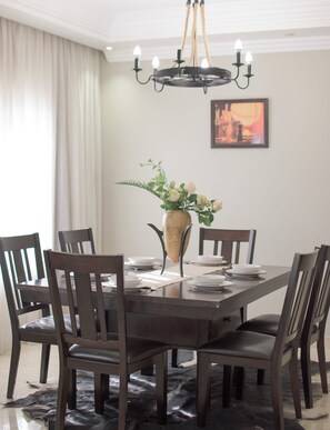 Dining - Marvelous 3-bedroom apartment with AC in New Cairo (New Cairo 1)