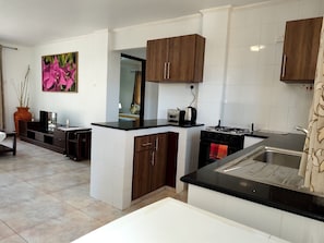 Apartment, Balcony, City View | Private kitchen | Fridge, oven, cookware/dishes/utensils - Praslin Island Breeze (Praslin Island)
