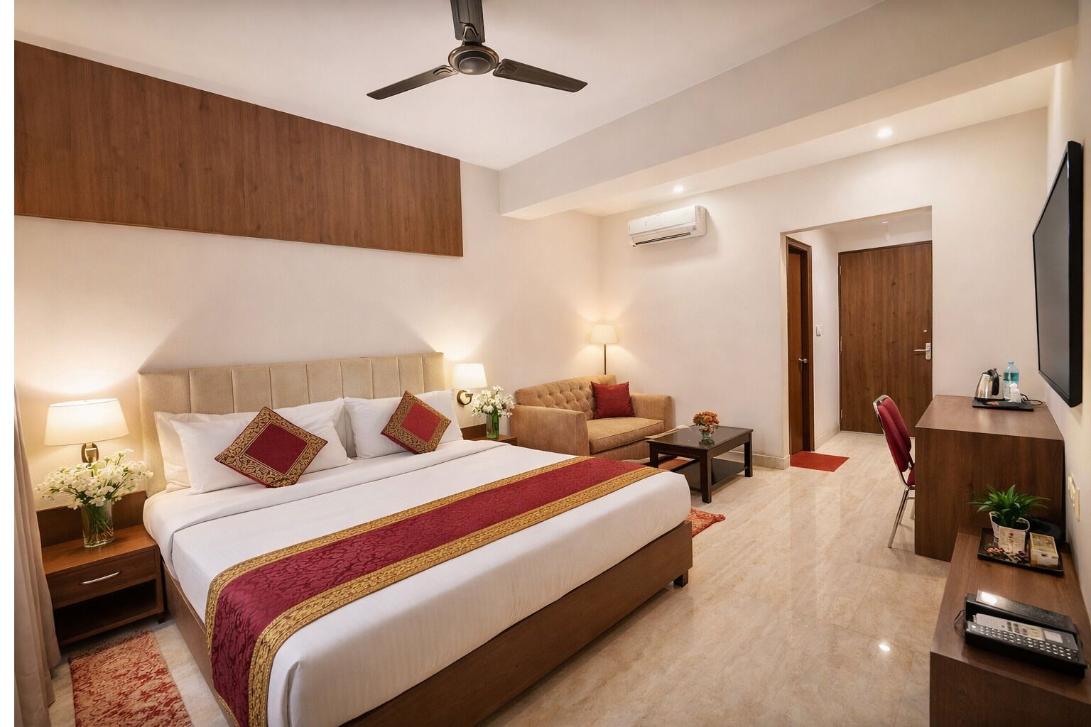 Habitación doble | Escritorio, insonorización y wifi gratis 