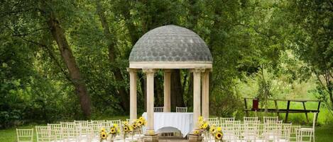 Outdoor banquet area