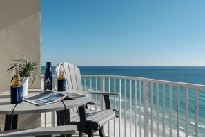 Outdoor dining - Beachfront Condo + Resort Pool Access + Walk to Beach + Near Pier Park & Dining (Panama City Beach)