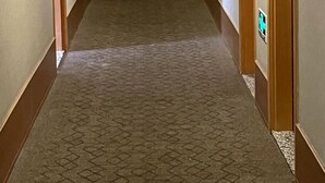 A long, narrow hotel corridor with carpeted floors and wooden doors on both sides. - JI Hotel Shanghai Anting Metro Station (Shanghai)