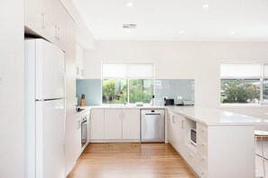 Private kitchen - Beach by the Dunes: Relaxing, contemporary beach house, walk to beach and river (Goolwa Beach)