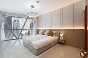 Luxury Apartment, Balcony, City View | Egyptian cotton sheets, premium bedding, in-room safe - Vogue Park Tower DIFC  (Dubai)