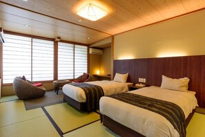 Chambre avec lits jumeaux, salle de bains privée | Wi-Fi gratuit