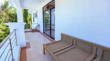 Standard Apartment, Balcony, Pool View | Terrace/patio