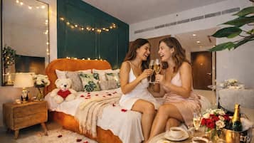 Deluxe Studio | Premium bedding, memory-foam beds, in-room safe, blackout curtains