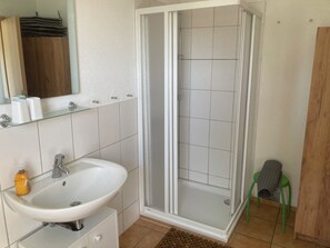 Shower, hair dryer, soap, toilet paper - Vacation home on special carp waters (Loppin)