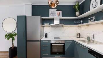 Fridge, oven, stovetop, dishwasher