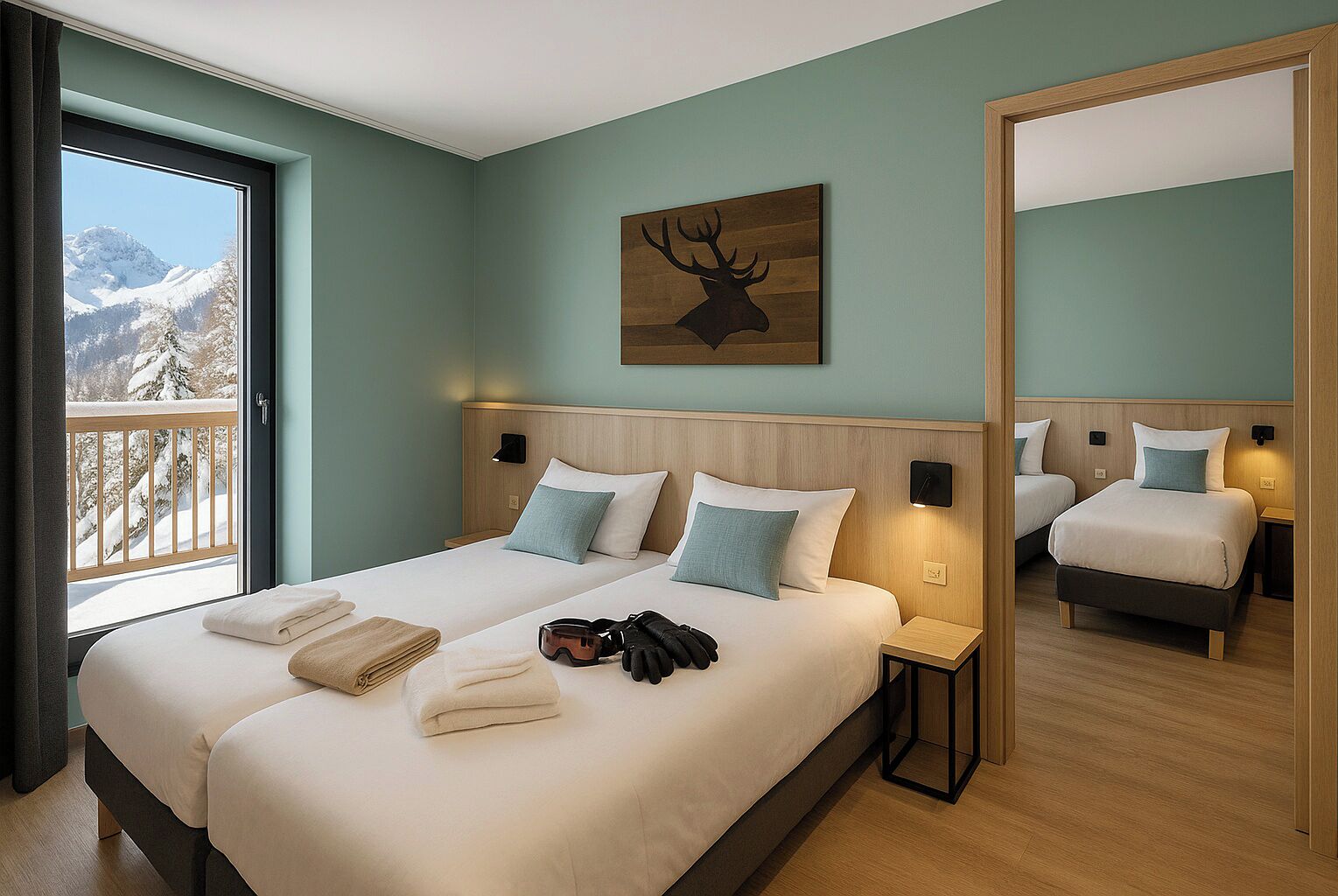 Superior-Vierbettzimmer, Balkon | Zimmersafe, kostenloses WLAN