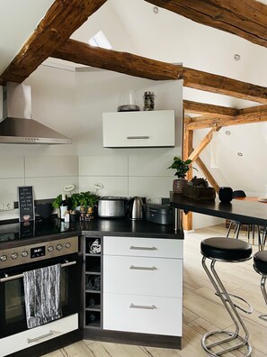 Fridge, oven, stovetop, dishwasher