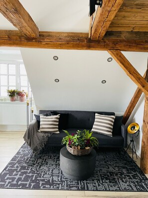 TV - Apartment 'Rosenzauber Loft' with Private Garden, Balcony and Wi-Fi (Weißenstadt)