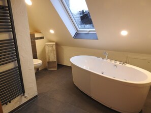 Shower, hair dryer, towels - Apartment 'Rosenzauber Loft' with Private Garden, Balcony and Wi-Fi (Weißenstadt)