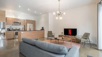 Luxury-Penthouse, Stadtblick | Wohnbereich