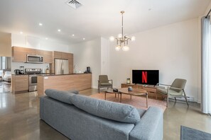 Penthouse Luxe, vue ville | Coin séjour