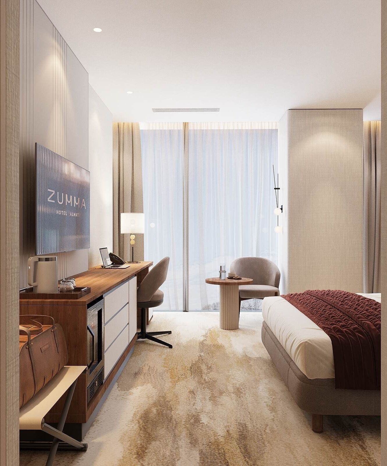 In-room safe, desk, laptop workspace, blackout curtains