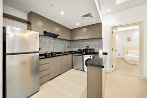 Private kitchen - FIRST CLASS | 2BR | Rustic Haven in Vibrant JVC (JVC)