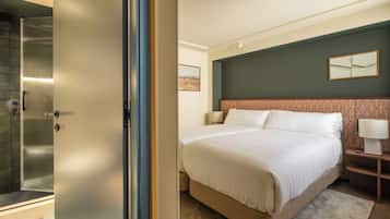 In-room safe, desk, laptop workspace, blackout curtains