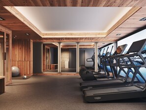 Fitness facility - Luxury Ski-In/Ski-Out Apartment, 4 Bedrooms (Huez)