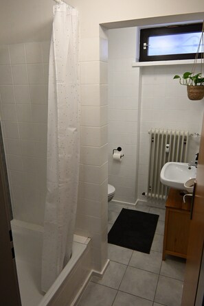 Dusche, Haartrockner, Handtücher