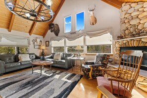 Fernseher, Kamin, Bücher